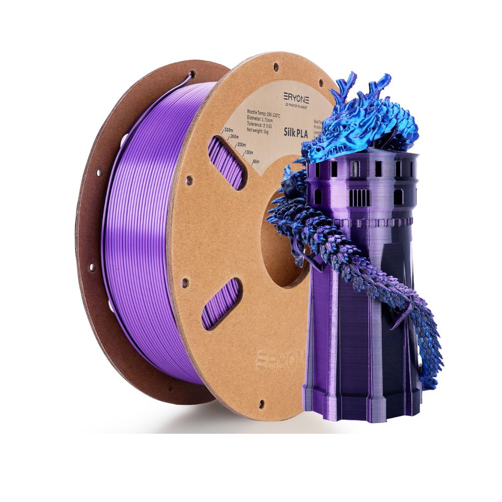 Filament SILK PLA tri-color ERYONE 1.75mm noir violet or