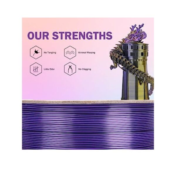 filament silk pla tri-color eryone noir violet or