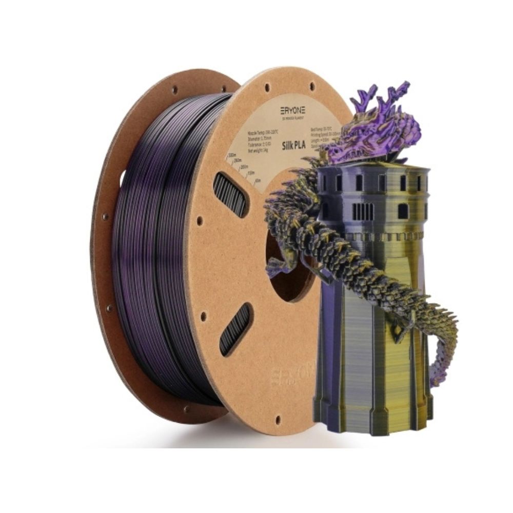 Filament SILK PLA TRI-COLOR ERYONE Noir Violet Or 1.75mm 1KG (B0102063)